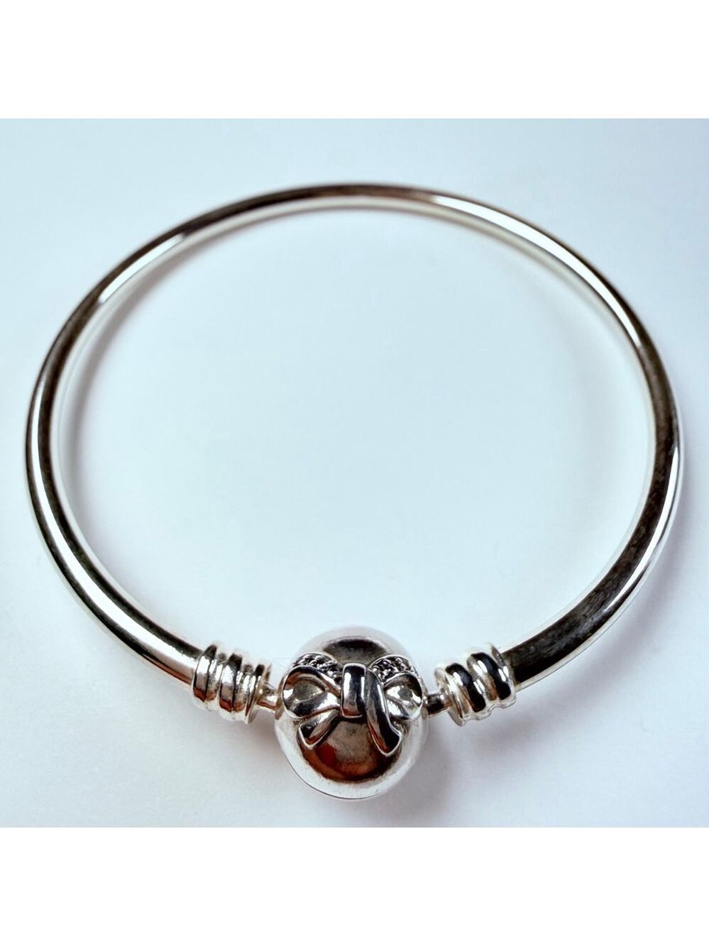 Pandora Moments Ribbon Bow Cubic Zirconia CZ Sterling Silver 925 Charm Bracelet